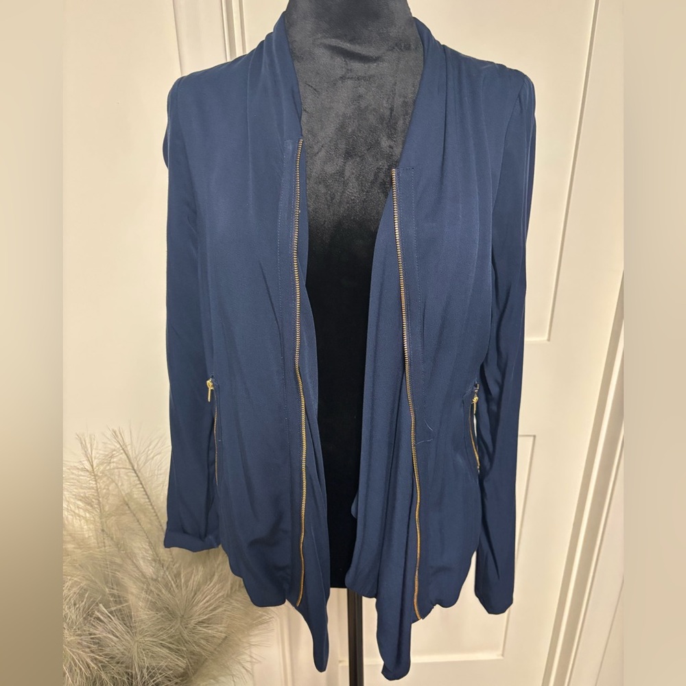 Naked Zebra Deep Blue Blazer with Gold Accents